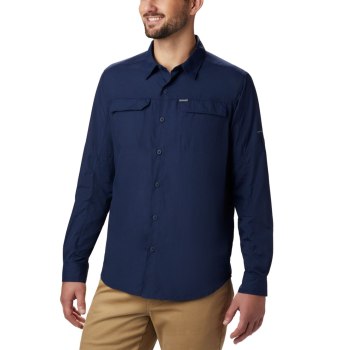 Columbia Silver Ridge 2.0 Long Sleeve, Camisa Azul Marino Para Hombre | 018745-VJH